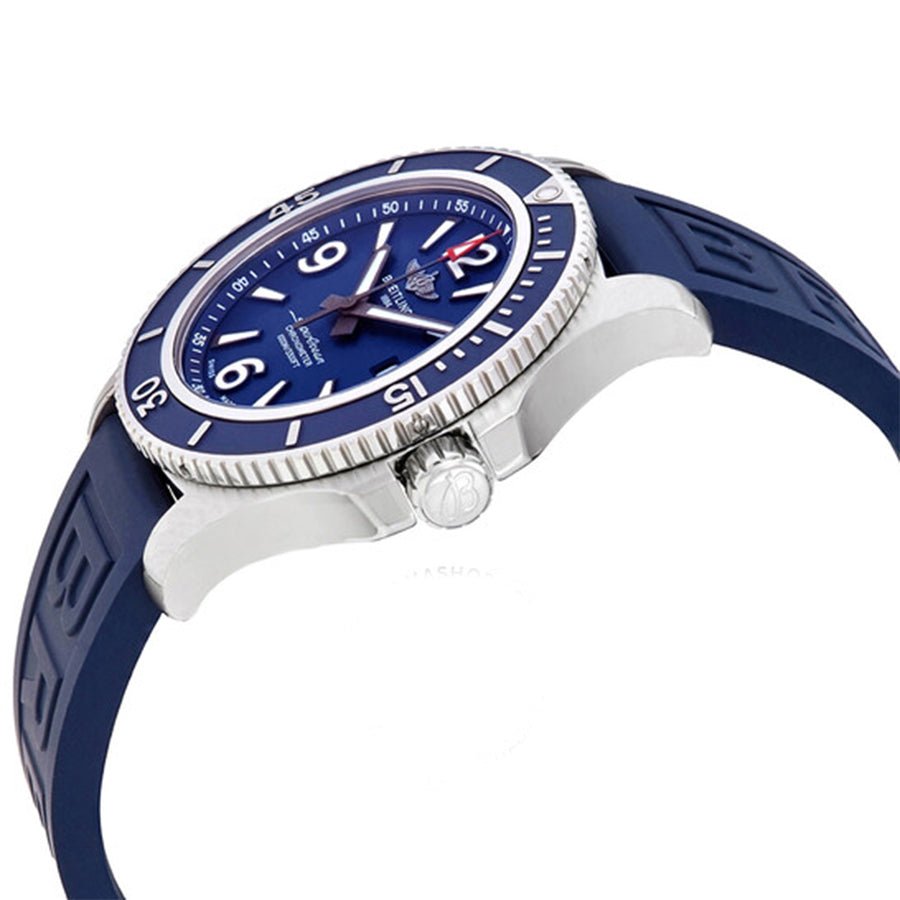Breitling Superocean 44mm Automatic Blue Dial Blue Rubber Strap Watch for Men - A17367D81C1S2 Watches Breitling   