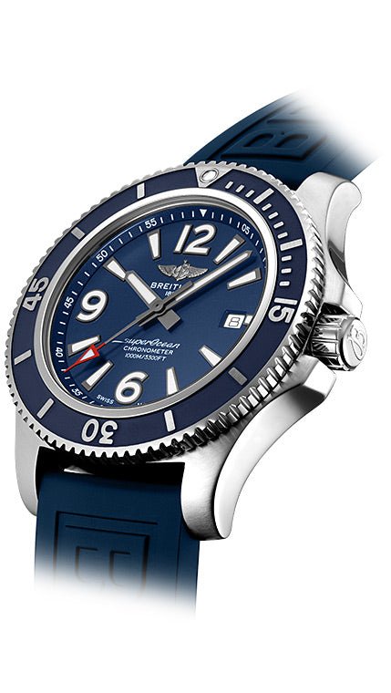 Breitling Superocean 44mm Automatic Blue Dial Blue Rubber Strap Watch for Men - A17367D81C1S2 Watches Breitling   