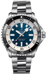 Breitling Superocean Automatic 44mm Blue Dial Silver Steel Strap Watch for Men - A17376211C1A1 Watches Breitling   