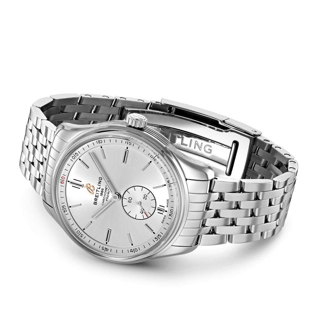 Breitling Premier Automatic 40mm Stainless Steel Silver Dial Mens Watch - A37340351G1A1 Watches Breitling   