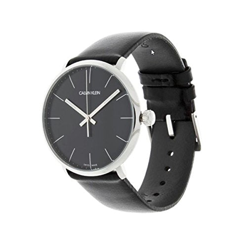 Calvin Klein High Noon Quartz Black Dial Black Leather Strap Watch for Men - K8M211C1 Watches Calvin Klein   