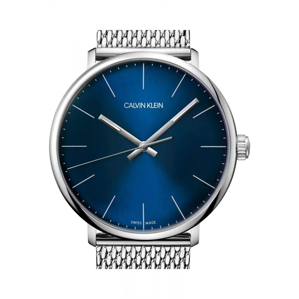 Calvin Klein High Noon Quartz Blue Dial Silver Mesh Bracelet Watch for Men - K8M2112N Watches Calvin Klein   