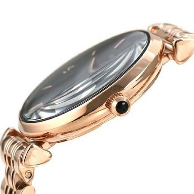 Emporio Armani Gianni T-Bar Black Dial Rose Gold Strap Watch For Women - AR11145 Watches Emporio Armani   