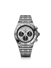 Breitling Chronomat B01 42mm Silver Dial Silver Steel Strap Watch for Men - AB0134101G1A1 Watches Breitling   