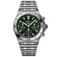 Breitling Chronomat B01 42mm Green Dial Silver Steel Strap Watch for Men - AB01343A1L1A1 Watches Breitling   