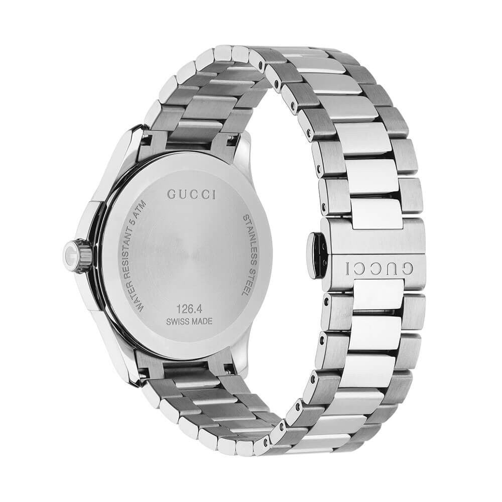 Gucci G Timeless Silver Dial Silver Steel Strap Unisex Watch - YA126442 Watches Gucci   