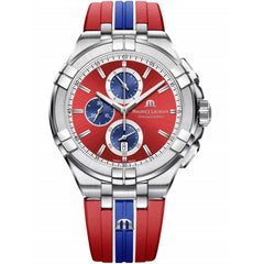 Maurice Lacroix Aikon Beach Volley Vikings Limited Edition Red Dial Red Rubber Strap Watch for Men - AI1018-SS001-530-6 Watches Maurice Lacroix   