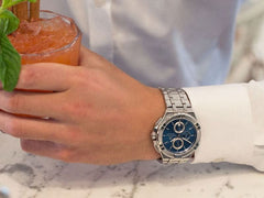 Maurice Lacroix Aikon Chronograph Blue Dial Silver Steel Strap Watch for Men - AI1018-SS002-430-1 Watches Maurice Lacroix   
