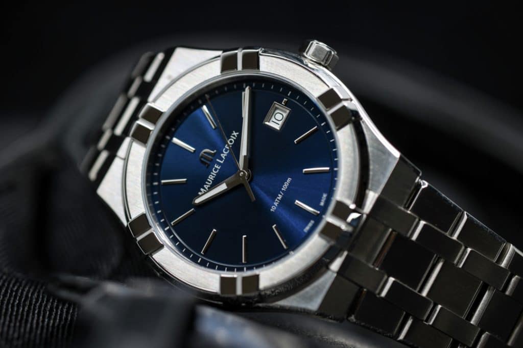 Maurice Lacroix Aikon Date Blue Dial Silver Steel Strap Watch for Men - AI1108-SS002-430-1 Watches Maurice Lacroix   