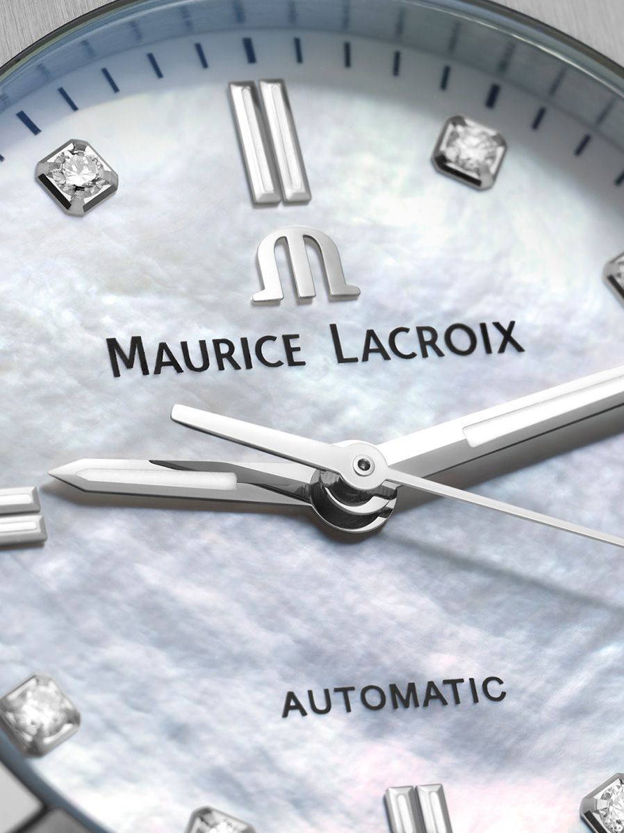 Maurice Lacroix Aikon White Mother of Pearl Dial Silver Steel Strap Watch for Women - A11006-SD502-170-1 Watches Maurice Lacroix   