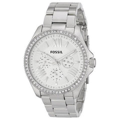 Fossil Cecile Chronograph Silver Dial Silver Steel Strap Watch for Women - AM4481 Watches Fossil   