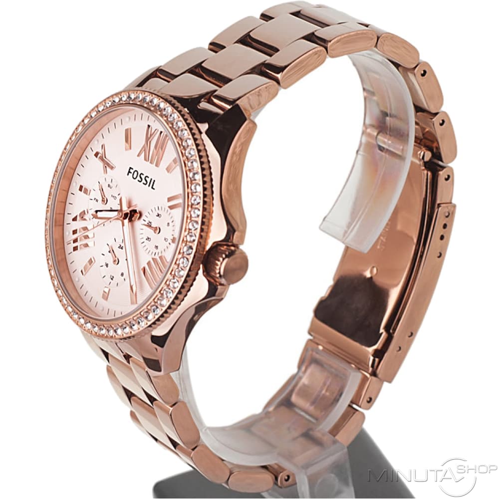 Fossil Cecile Rose Gold Dial Rose Gold Steel Strap Watch for Women - AM4483 Watches Fossil   