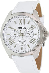 Fossil Cecile White Dial White Leather Strap Watch for Women - AM4484 Watches Fossil   