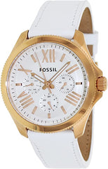 Fossil Cecile White Dial White Leather Strap Watch for Women - AM4486 Watches Fossil   