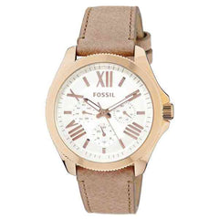 Fossil Cecile White Dial Sand Leather Strap Watch for Women - AM4532 Watches Fossil   