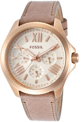 Fossil Cecile White Dial Sand Leather Strap Watch for Women - AM4532 Watches Fossil   