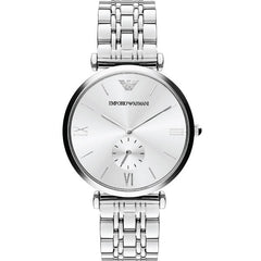 Emporio Armani Classic Silver Dial Stainless Steel Watch For Men - AR1819 Watches Emporio Armani   