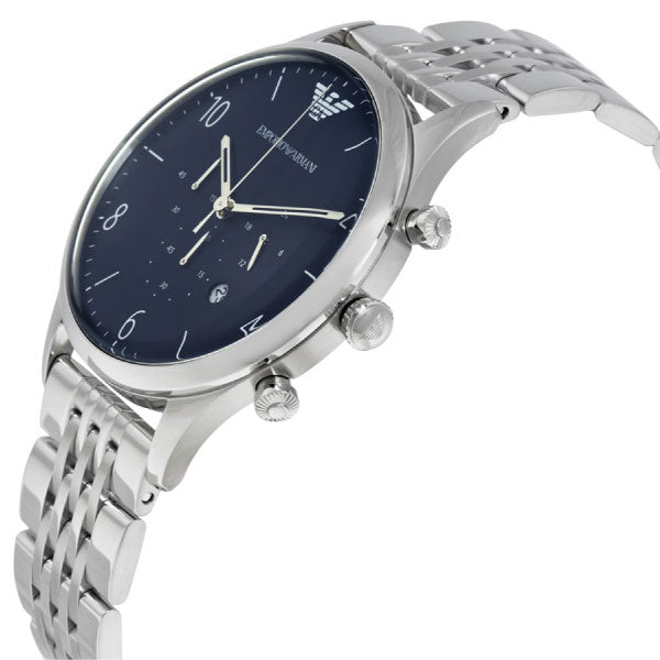 Emporio Armani Chronograph Blue Dial Silver Stainless Steel Watch For Men - AR1942 Watches Emporio Armani   