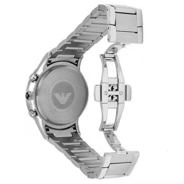 Emporio Armani Classic Chronograph Black Dial Silver Stainless Steel Strap Watch For Men - AR2434 Watches Emporio Armani   