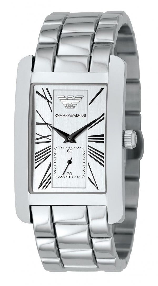 Emporio Armani White Dial Silver Stainless Steel Watch For Women - AR0146 Watches Emporio Armani   