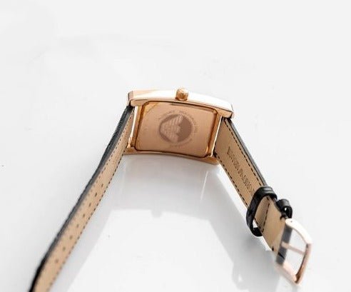 Emporio Armani Classic Black & Rose Gold Dial Black Leather Strap Watch For Men - AR0168 Watches Emporio Armani   