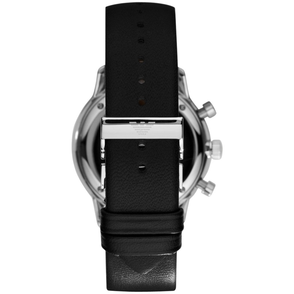 Emporio Armani Gianni White Dial Black Leather Strap Watch For Men - AR0385 Watches Emporio Armani   