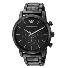 Emporio Armani Luigi Chronograph Black Dial Black Stainless Steep Strap Watch For Men - AR11045 Watches Emporio Armani   