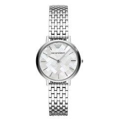 Emporio Armani Mother of Pearl Dial Silver Stainless Steel Watch For Women - AR11112 Watches Emporio Armani   