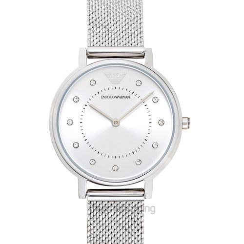 Emporio Armani Kappa Silver Dial Silver Mesh Bracelet Watch For Women - AR11128 Watches Emporio Armani   