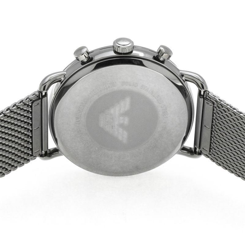 Emporio Armani Aviator Brown Dial Grey Mesh Bracelet Watch For Men - AR11141 Watches Emporio Armani   