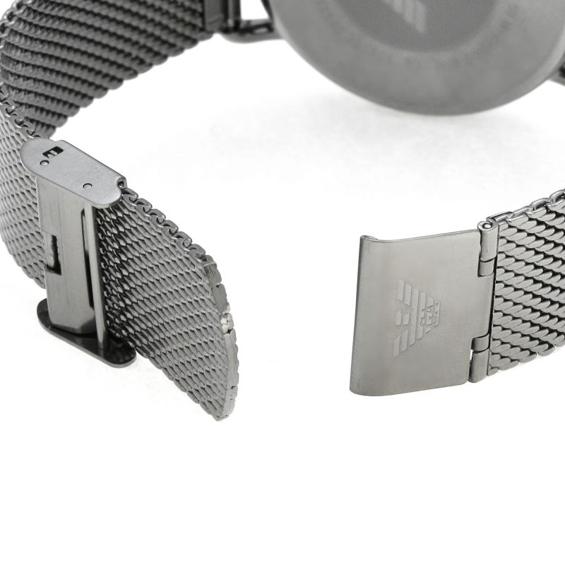 Emporio Armani Aviator Brown Dial Grey Mesh Bracelet Watch For Men - AR11141 Watches Emporio Armani   