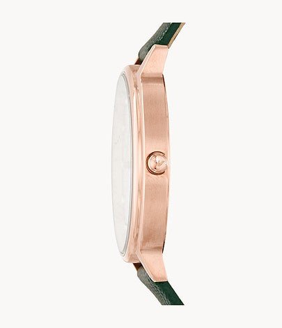 Emporio Armani Mother of Pearl Dial Green Leather Strap Watch For Women - AR11150 Watches Emporio Armani   