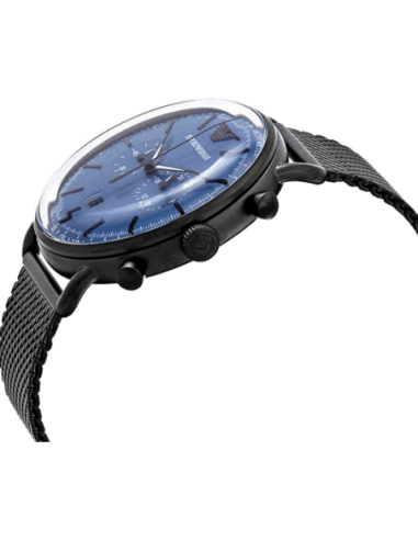 Emporio Armani Aviator Chronograph Blue Dial Black Mesh Bracelet Watch For Men - AR11201 Watches Emporio Armani   