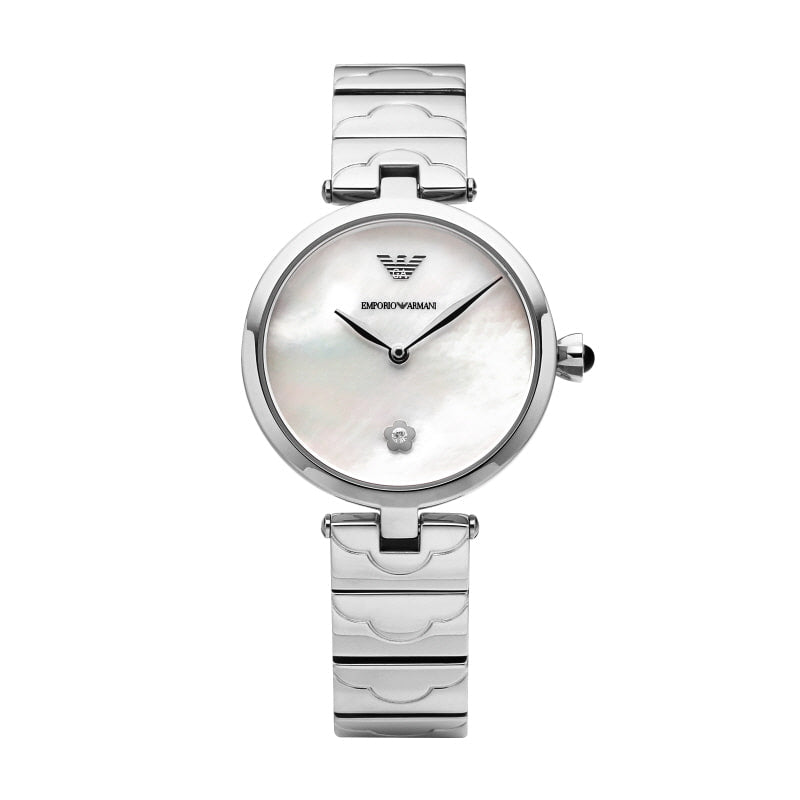 Emporio Armani Mother of Pearl Dial Silver Stainless Steel Dial Watch For Women - AR11235 Watches Emporio Armani   