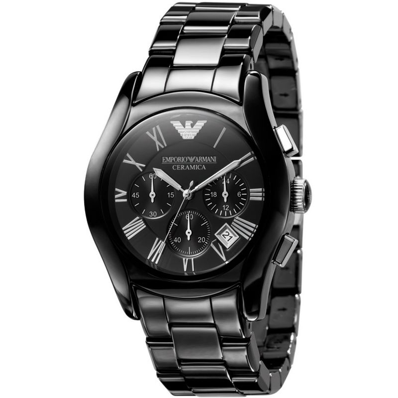 Emporio Armani Valente Chronograph Black Ceramic Watch For Men - AR1400 Watches Emporio Armani   