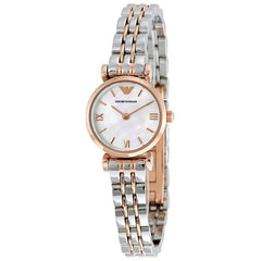 Emporio Armani Gianni Mother of Pearl Dial Two Tone Stainless Steel Watch For Women - AR1764 Watches Emporio Armani   