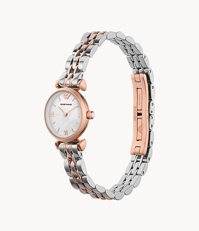 Emporio Armani Mother of Pearl Dial Two Tone Stainless Steel Watch For Women - AR1689 Watches Emporio Armani   