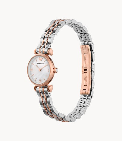 Emporio Armani Gianni Mother of Pearl Dial Two Tone Stainless Steel Watch For Women - AR1764 Watches Emporio Armani   