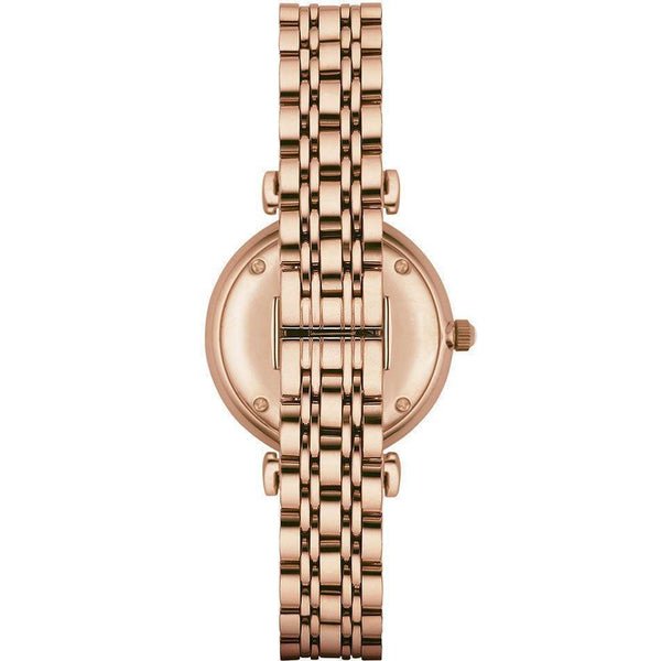 Emporio Armani Gianni T Bar Mother of Pearl Rose Gold Stainless Steel Strap Watch For Women - AR1909 Watches Emporio Armani   