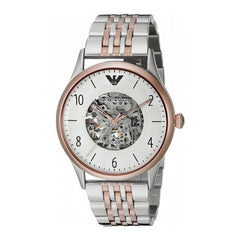 Emporio Armani Meccanico White Dial Two Tone Stainless Steel Watch For Men - AR1921 Watches Emporio Armani   