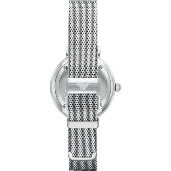 Emporio Armani Gianni T Bar Mother of Pearl Dial Stainless Steel Strap Watch For Women - AR1955 Watches Emporio Armani   