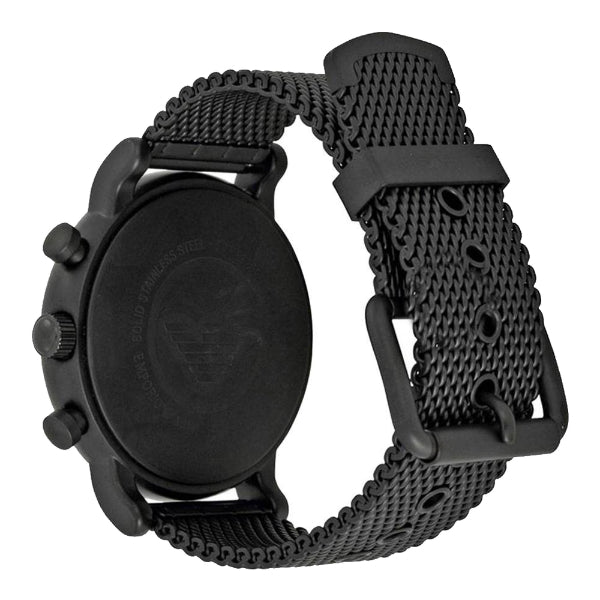 Emporio Armani Sport Chronograph Black Dial Black Mesh Bracelet Watch For Men - AR1968 Watches Emporio Armani   