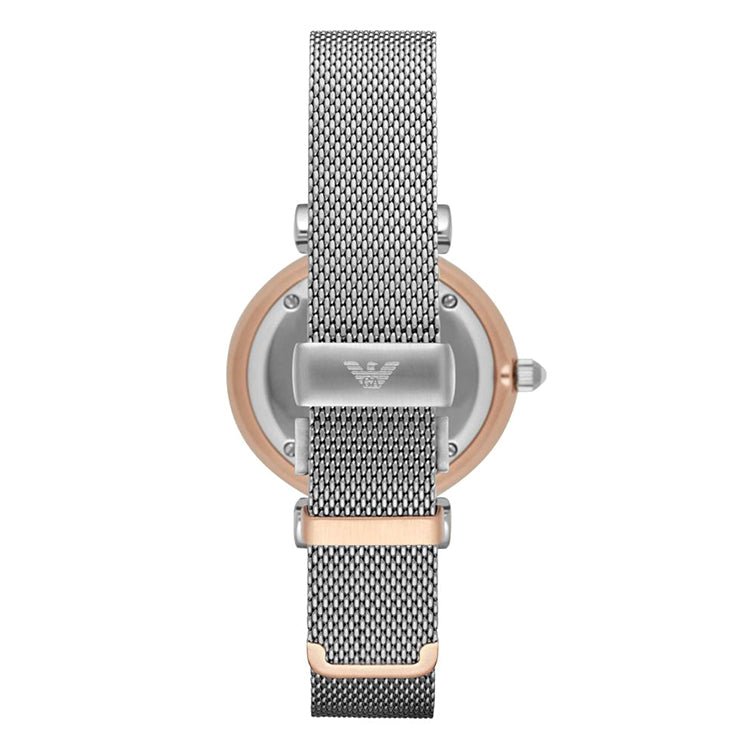 Emporio Armani Retro Mother of Pearl Dial Silver Mesh Bracelet Watch For Women - AR2067 Watches Emporio Armani   