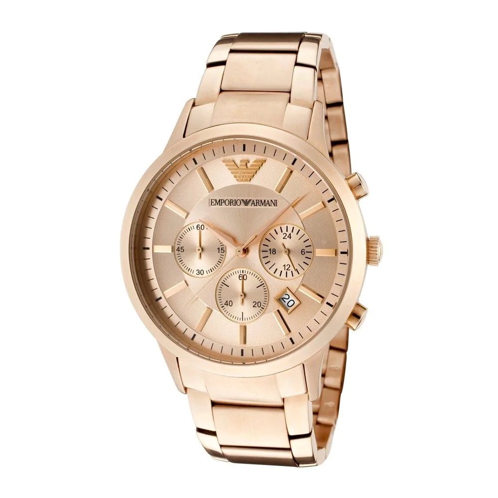 Emporio Armani Classic Rose Gold Chronograph Stainless Steel Watch For Men - AR2452 Watches Emporio Armani   