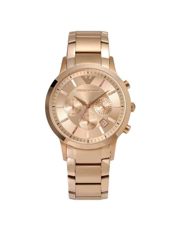 Emporio Armani Classic Rose Gold Chronograph Stainless Steel Watch For Men - AR2452 Watches Emporio Armani   