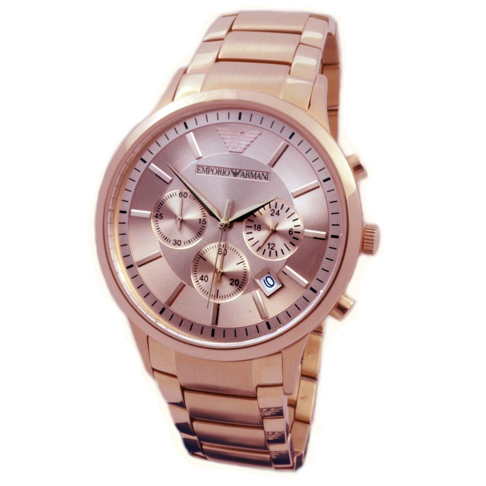 Emporio Armani Classic Rose Gold Chronograph Stainless Steel Watch For Men - AR2452 Watches Emporio Armani   