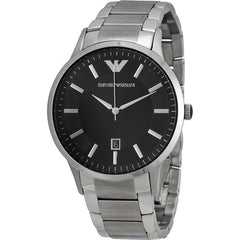 Emporio Armani Sportivo Black Dial Silver Stainless Steel Watch For Men - AR2457 Watches Emporio Armani   