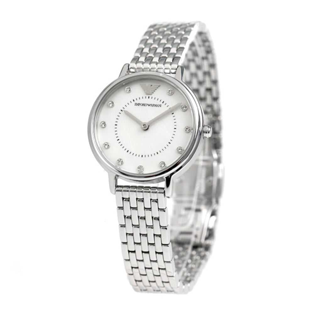 Emporio Armani Kappa Mother of Pearl Dial Silver Mesh Bracelet Watch For Women - AR2511 Watches Emporio Armani   