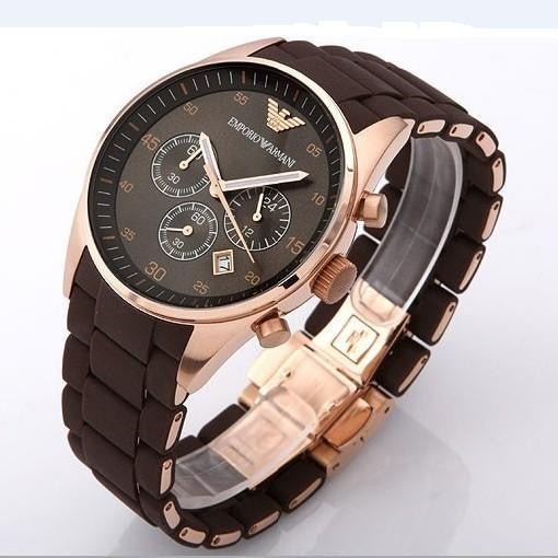 Emporio Armani Sport Chronograph Brown Dial Brown Stainless Steel Watch For Men - AR5890 Watches Emporio Armani   