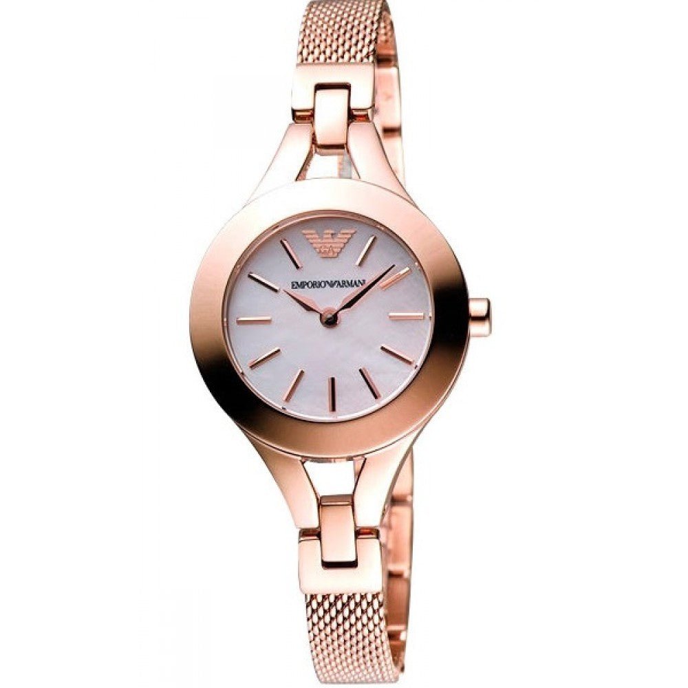 Emporio Armani Chiara Analog White Dial Rose Gold Stainless Steel Strap Watch For Women - AR7329 Watches Emporio Armani   